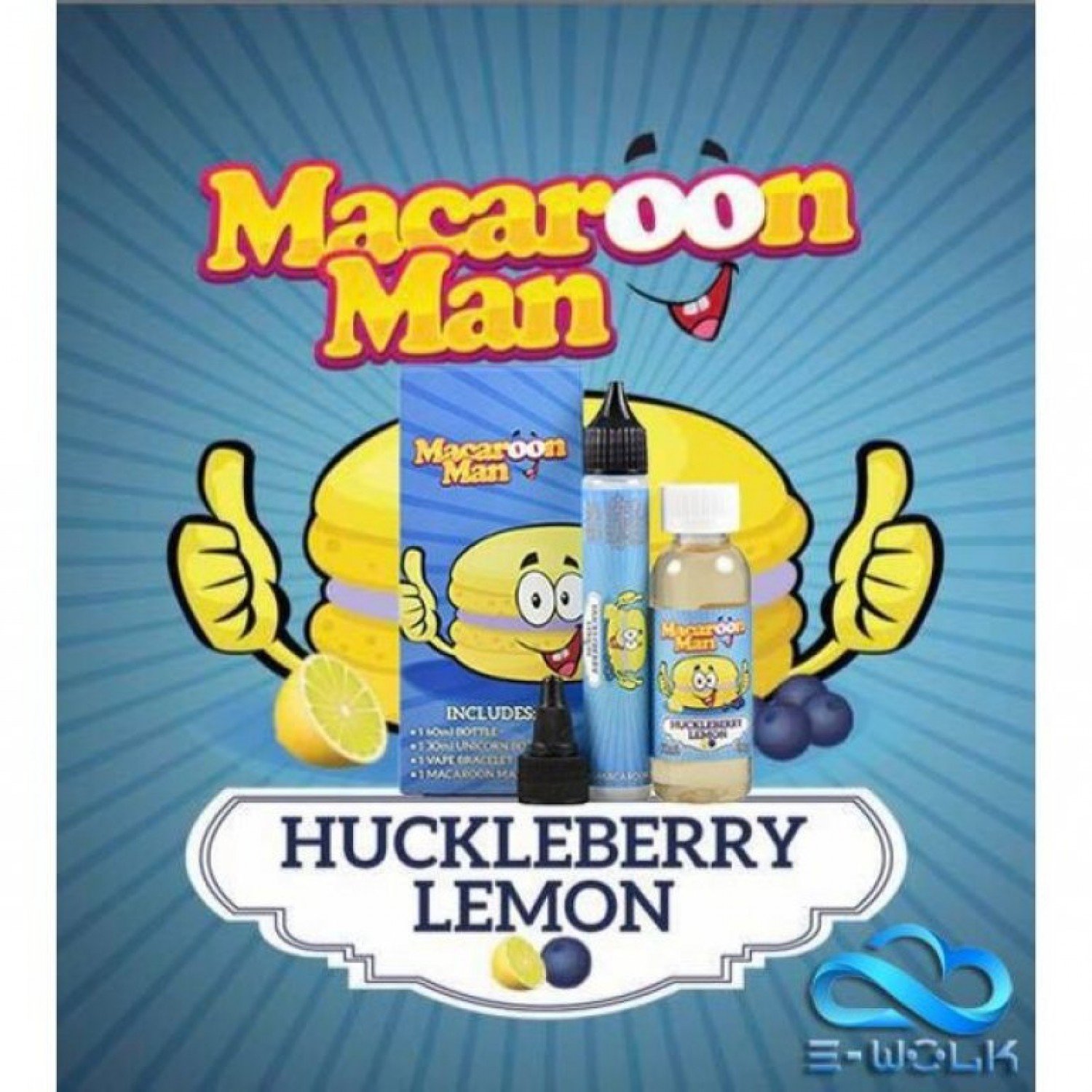 Macaroon Man - Huckleberry Lemon 50 ml Premium Likit