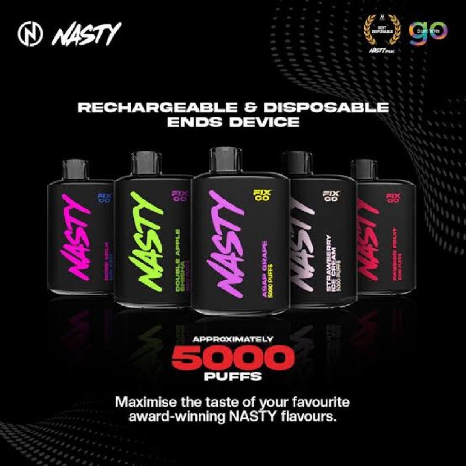 Nasty - Fix Go 5000 Puff Şarj Edilebilen Tek Kullanımlık Elektronik Sigara