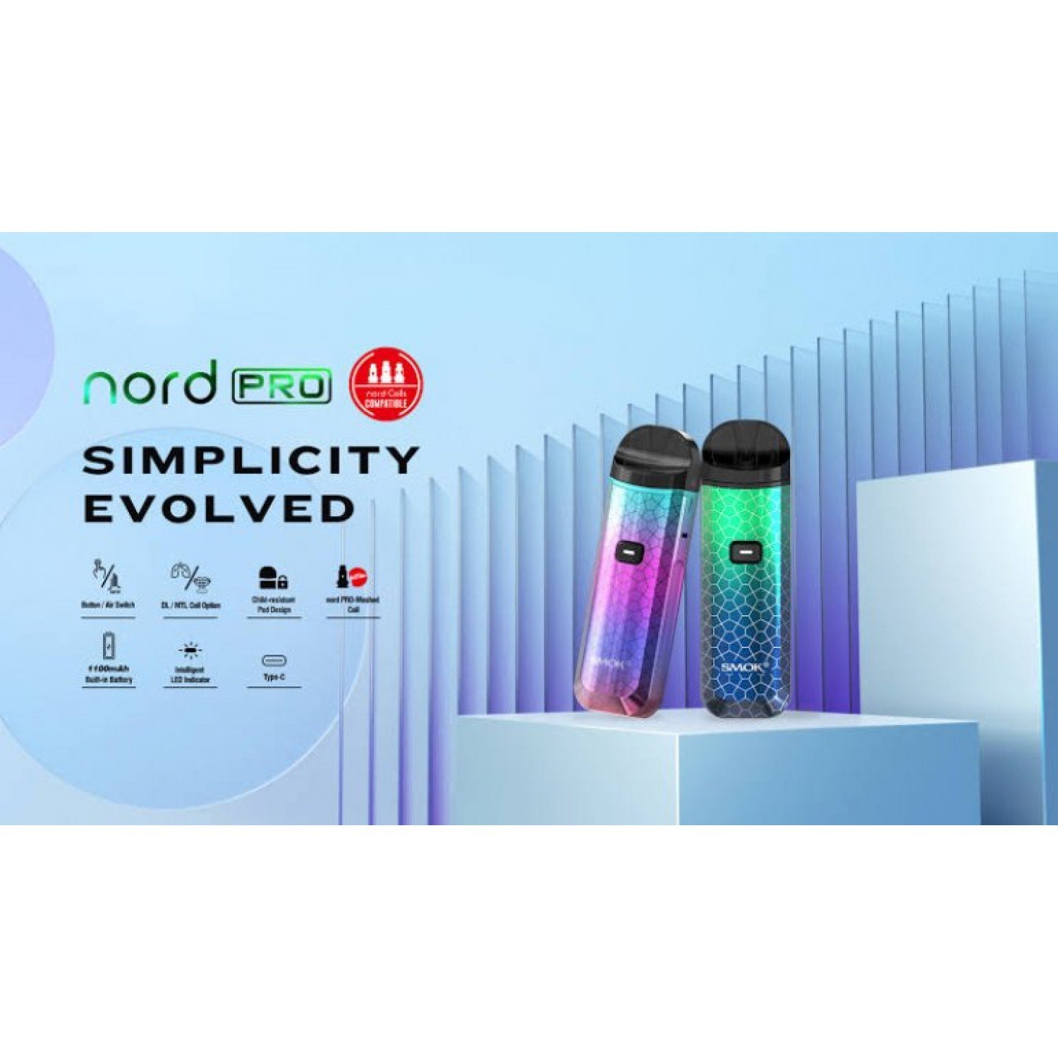 Smok - Nord Pro 1100 mah Pod Mod Elektronik Sigara Kit
