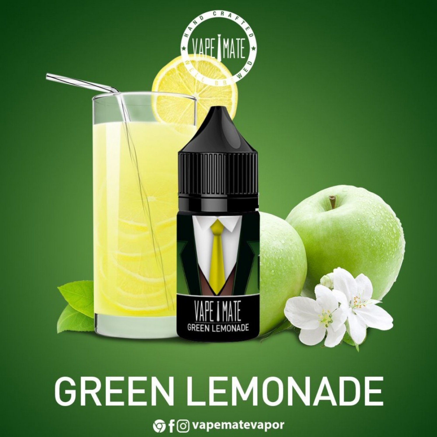 Vape Mate - Green Lemonade 30 ML Salt Likit
