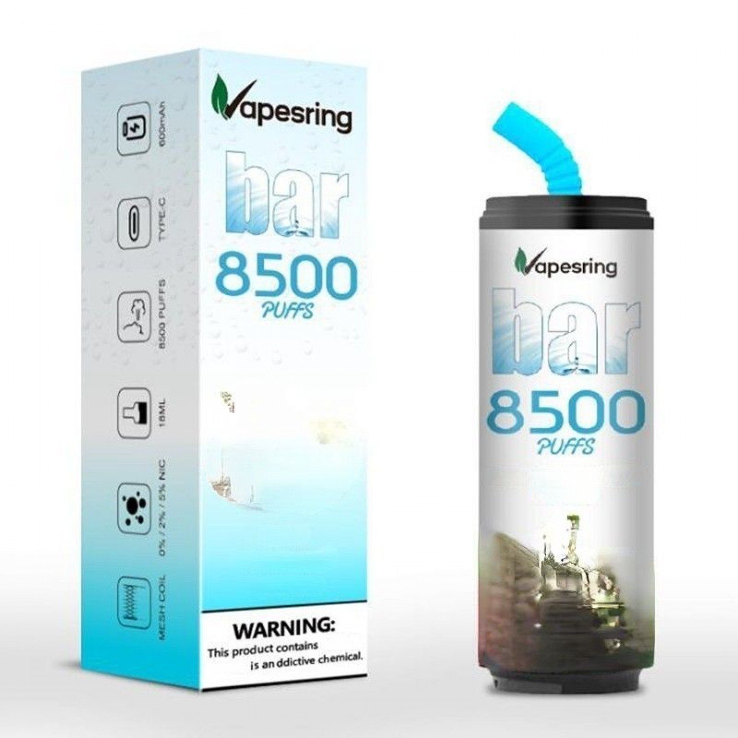 Vapesring - 8500 Puff Şarj Edilebilen Tek Kullanımlık Elektronik Sigara