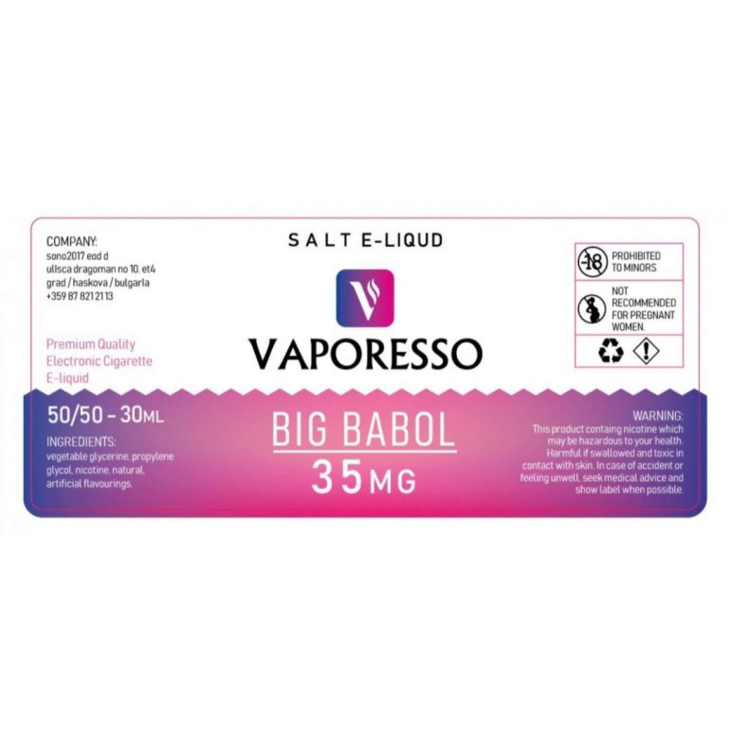 Vaporesso - Big Babol 30 ml Salt Likit