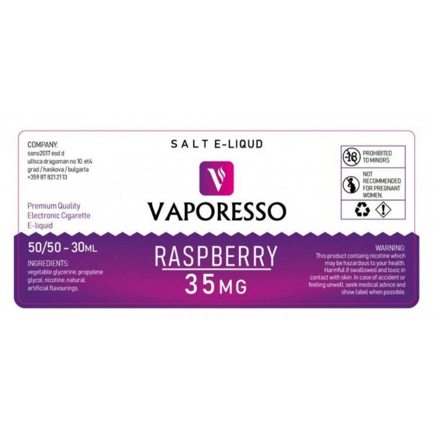 Vaporesso - Raspberry 30 ml Salt Likit
