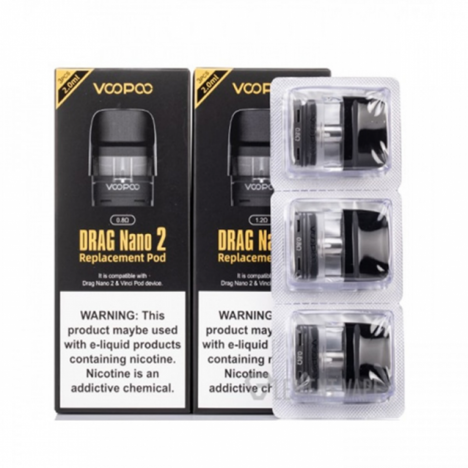 Voopoo- Drag Nano 2 & Vinci Q Kartuş (3 Adet)